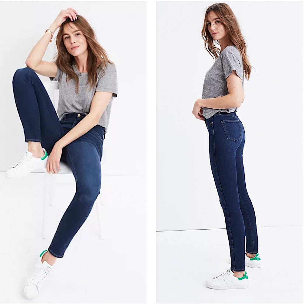 MADEWELL 10” skinny high-rise dark wash blue denim jeans sz 26 like new